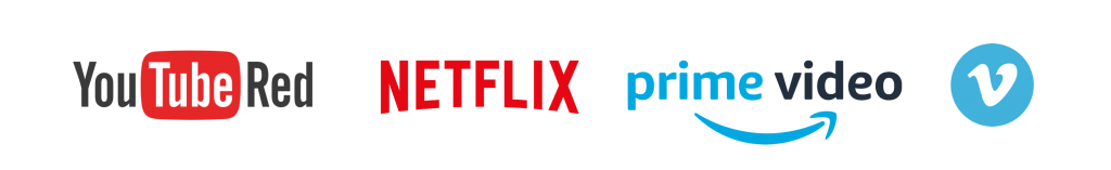 Netflix, Vimeo YouTube, Amazon Prime Video